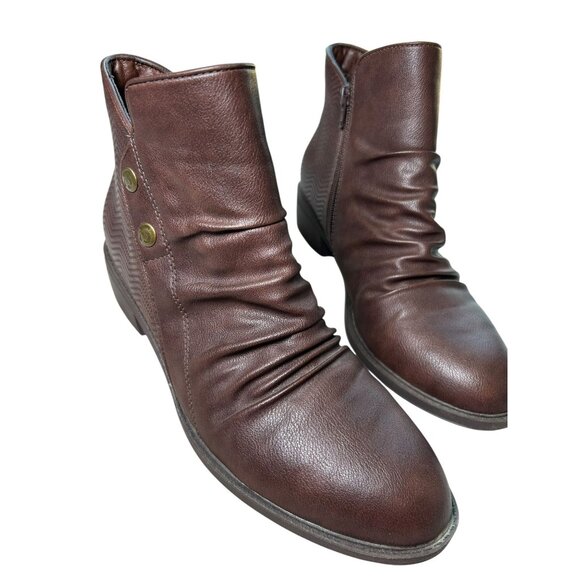 Baretraps Stevie Bootie Ankle Boots Womens Sz 9.5 Dark Brown Zip sides - Picture 12 of 16